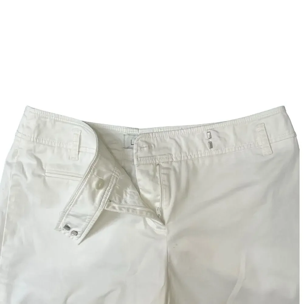 Ann Taylor LOFT lined white high rise chino shorts women's 4 - Picture 4 of 7